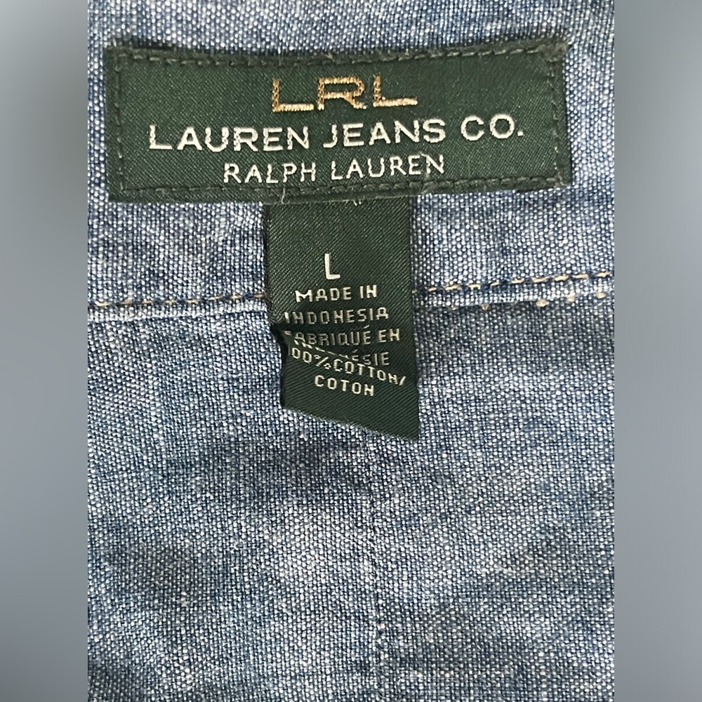 Lauren Ralph Lauren Denim Button Up Shirt Dress Size L - Picture 9 of 9